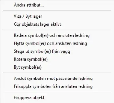ELPROCAD Plan Kontextmeny
